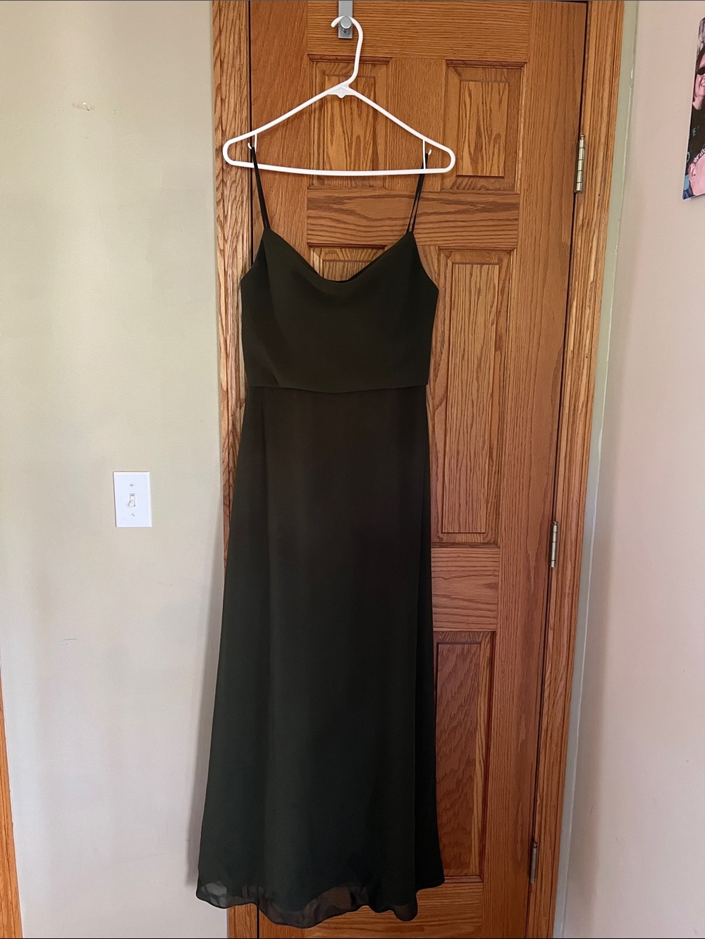 Revelry Olive Maxi Slip Dress with Spaghetti Straps size 6